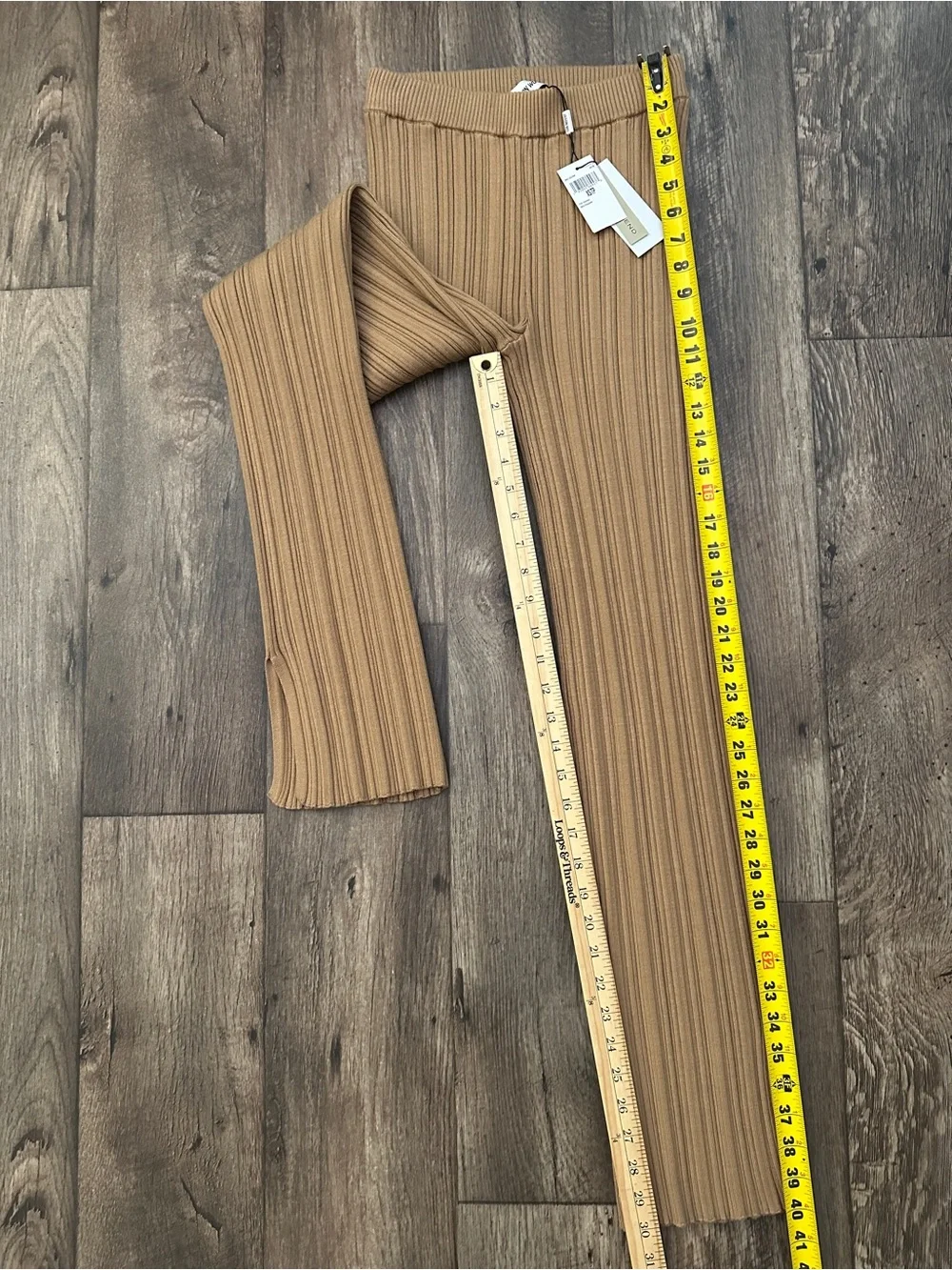 Jason Wu High Stretch Ribbed Straight Pants Women’s Size XS Tan Brown
